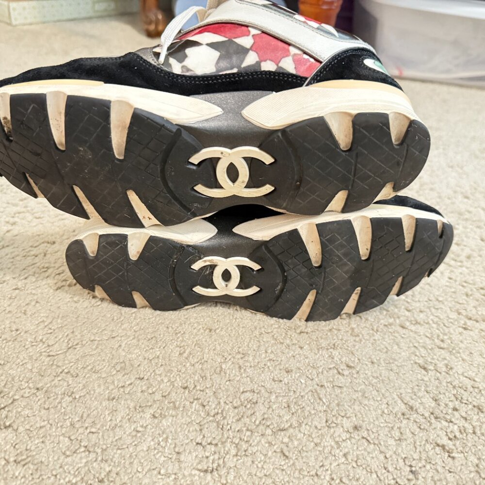 $1869 Authentic CHANEL Made in ITALY Women's Multi-Colors Low Trainers Sz.38 - Picture 7 of 12